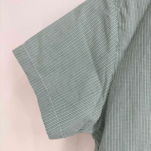 ラルフローレン RALPH LAUREN 90S ポニー刺繍 BLAKE TWO-PLY COTTON ボタンダウン チェック 半袖 シャツミニワンピ レディース import:L