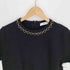 ザラ ZARA ゴールドチェーン レーヨン ポリ ナイロン S/S ニット セーター レディース import:M
