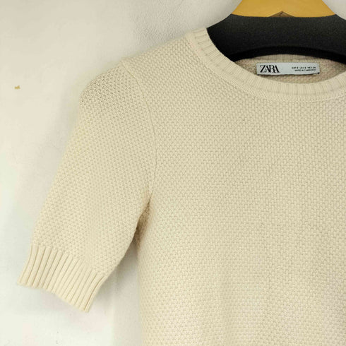 ザラ ZARA S/S ニットTシャツ レディース import:S