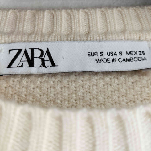 ザラ ZARA S/S ニットTシャツ レディース import:S