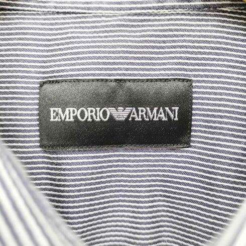 エンポリオアルマーニ EMPORIO ARMANI BD イーグルロゴ刺繍ストライプL/S シャツ メンズ 16