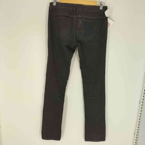 ディーゼル DIESEL イタリア製 バック刺繍 ロゴポケット ジップフライ ローライズ ブラック デニム パンツ Y2K レディース W29 L32