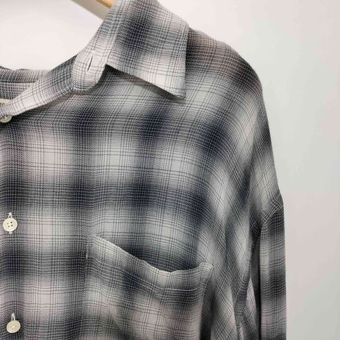 ヴァイナルアーカイブ VAINL ARCHIVE 23SS 日本製 SLANT-SH-LS オンブレチェック メンズ LARGE