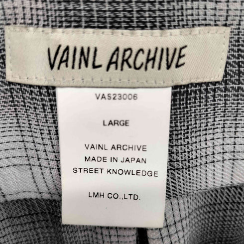 ヴァイナルアーカイブ VAINL ARCHIVE 23SS 日本製 SLANT-SH-LS オンブレチェック メンズ LARGE