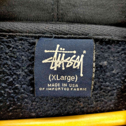 ステューシー Stussy 90s 紺タグ USA製 old センターロゴ プルオーバーフーディー メンズ JPN:XL