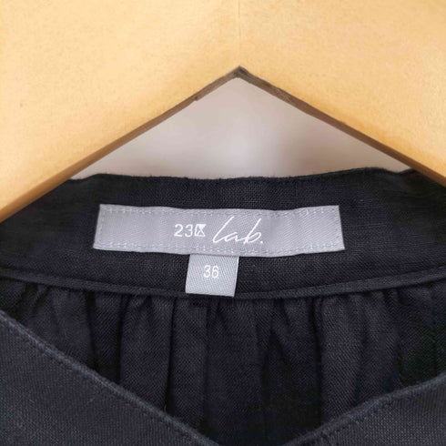 ニジュウサンク 23区 lab. ハイカウントリネン パフスリーブワンピース レディース JPN:36