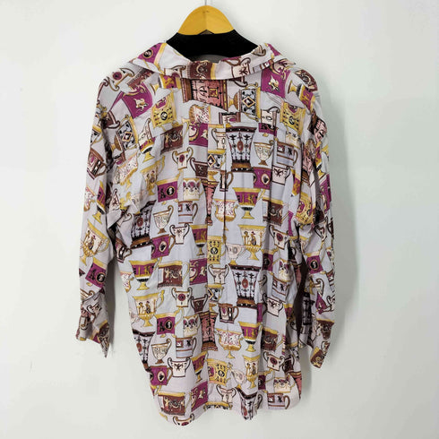 HALF MOON L/S 総柄 オープンカラーシャツ メンズ