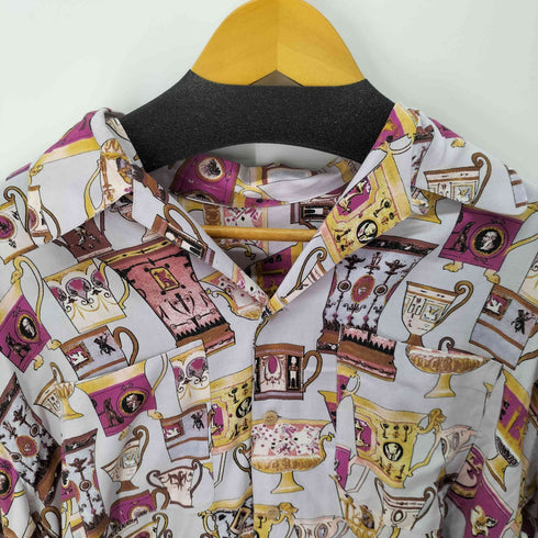 HALF MOON L/S 総柄 オープンカラーシャツ メンズ
