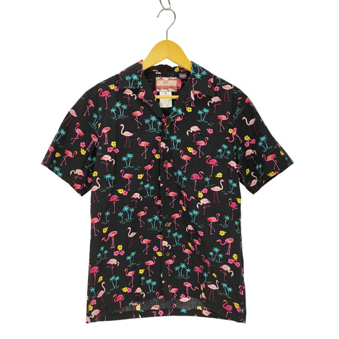 ロバートジェイクランシー RJC USA製 フラミンゴプリント アロハシャツ メンズ import:S