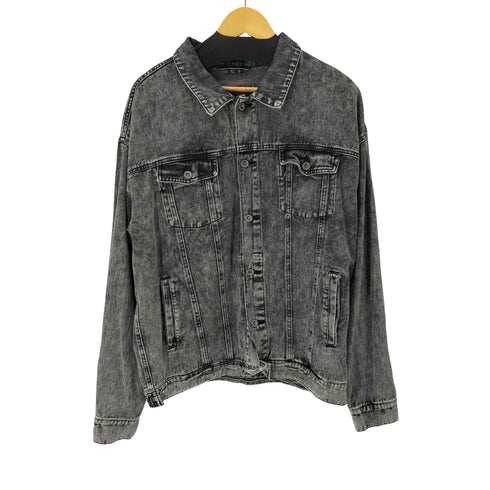 HULL GROW ウォッシュドブラックデニムジャケット メンズ import:L
