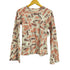 エムエムシックスメゾンマルタンマルジェラ MM6 Maison Martin Margiela Fragile Print Longsleeves 総柄プリント フレアスリーブカットソー レディース M