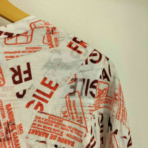 エムエムシックスメゾンマルタンマルジェラ MM6 Maison Martin Margiela Fragile Print Longsleeves 総柄プリント フレアスリーブカットソー レディース M