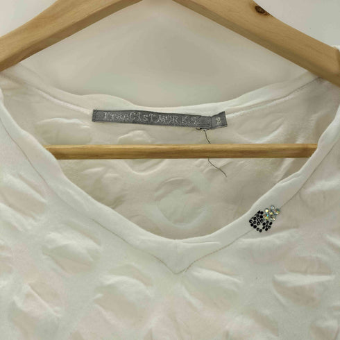 フランシストモークス FranCisT_MOR.K.S スワロフスキークリスタル ジャガードVネックTシャツ メンズ JPN:2