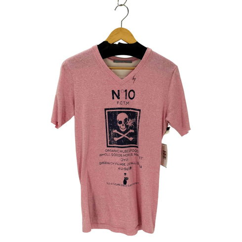 フランシストモークス FranCisT_MOR.K.S スカルラメプリント VネックTシャツ メンズ JPN:2