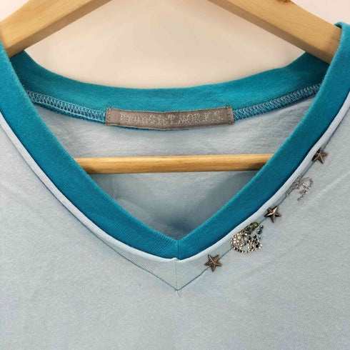 フランシストモークス FranCisT_MOR.K.S スワロフスキー装飾 VネックTシャツ メンズ JPN:2