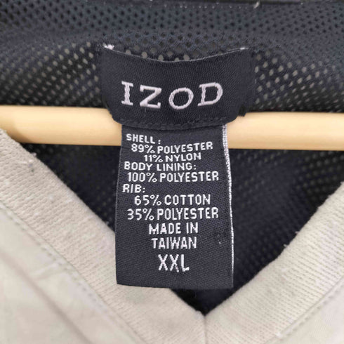 アイゾッド IZOD ロゴ 刺繍 裏地 メッシュ スムースポリ Vネック ベスト メンズ import:XXL
