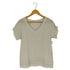 ハートイッセイミヤケ Haat ISSEY MIYAKE ボーダー Vネック リップルトップス レディース JPN:3