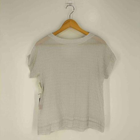 ハートイッセイミヤケ Haat ISSEY MIYAKE ボーダー Vネック リップルトップス レディース JPN:3