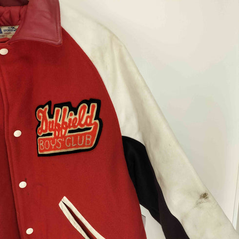 AVON SPORTS WEAR カナダ製 Duffield BOYS CLUB ワッペン 袖レザー ウール 切替 スタジアム ジャケット スタジャン メンズ US:44