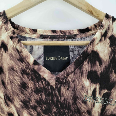 ドレスキャンプ DRESS CAMP レオパード柄 VネックTシャツ メンズ JPN:46