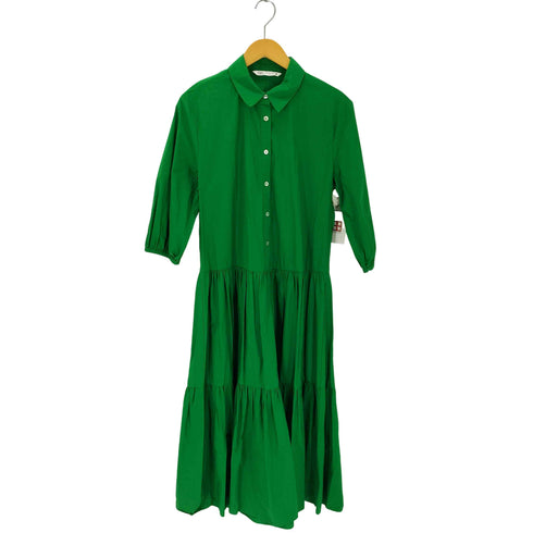 ザラ ZARA ティアード ハーフボタンシャツワンピース レディース import:XS