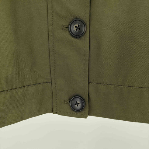 ザラ ZARA コットンナイロン ラペルカラーミリタリージャケット レディース JPN:M