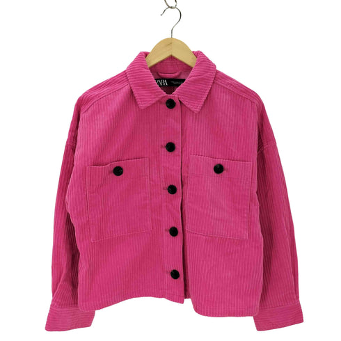 ザラ ZARA ショッキングピンク コーデュロイジャケット レディース import:XS