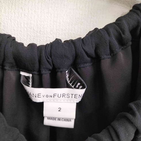 ダイアンフォンファステンバーグ DIANE VON FURSTENBERG シルク100 総柄 シアーパフブラウス ボウタイリボン ブラウス レディース JPN:2