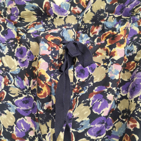 アナスイ ANNA SUI 花柄 リボン付き ハーフボタン ミディ丈 ワンピース チュニック レディース import:S
