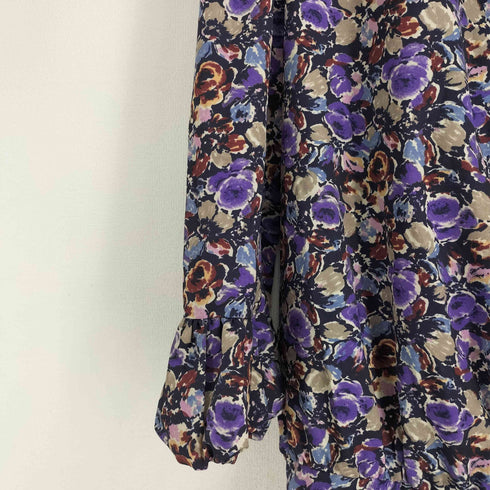 アナスイ ANNA SUI 花柄 リボン付き ハーフボタン ミディ丈 ワンピース チュニック レディース import:S