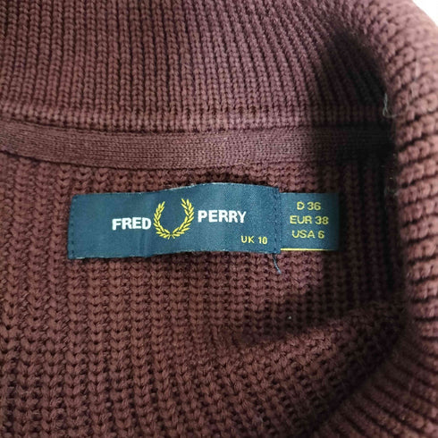 フレッドペリー FRED PERRY 別注 Tipped Collar Cardigan ティップド カラー カーディガン レディース UK:10