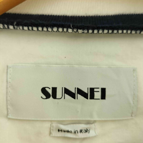 スンネイ SUNNEI シャツ生地 リブクルーネック 半袖カットソー メンズ L