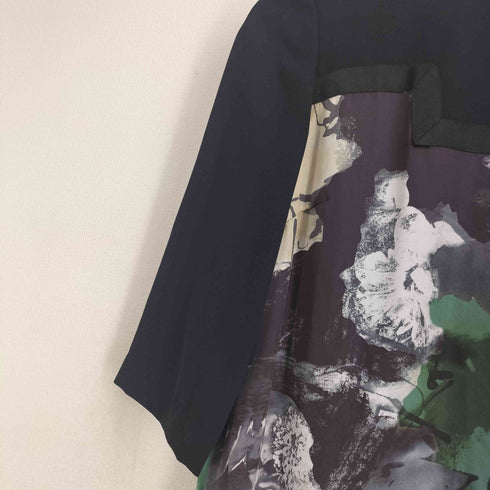ダーマコレクション DAMA collection 花柄 ペイント 切り替え 七分丈スリーブ ミディ丈 ワンピース レディース 7AR