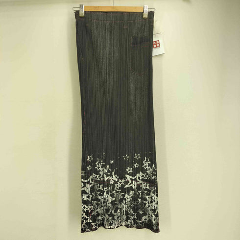 プリーツプリーズイッセイミヤケ PLEATS PLEASE ISSEY MIYAKE 12ss デニム転写 スタープリント プリーツスカート レディース 2