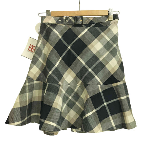 ブルーレーベルクレストブリッジ BLUE LABEL CRESTBRIDGE ノバチェック ベルテッド フレアミニスカート レディース 38