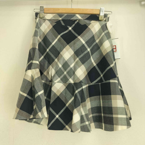 ブルーレーベルクレストブリッジ BLUE LABEL CRESTBRIDGE ノバチェック ベルテッド フレアミニスカート レディース 38