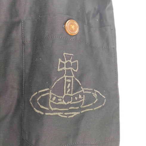 ヴィヴィアンウエストウッドレッドレーベル Vivienne Westwood RED LABEL 背面オーブ刺繍 ベルテッド 1タックサルエルパンツ レディース 2