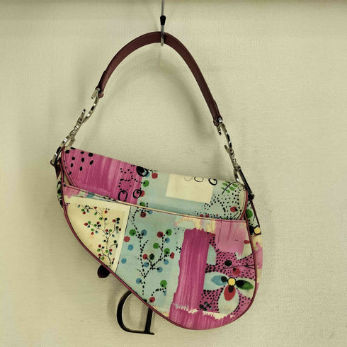 クリスチャンディオール Christian Dior 2003 リミテッドエディション ジョン ガリアーノ期 Dロゴ金具 パテントレザー サドルバッグ レディース