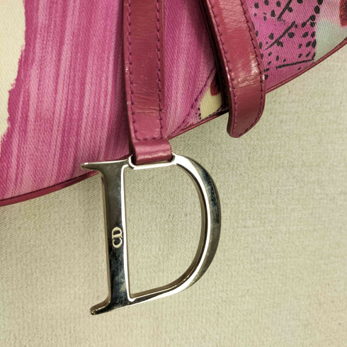 クリスチャンディオール Christian Dior 2003 リミテッドエディション ジョン ガリアーノ期 Dロゴ金具 パテントレザー サドルバッグ レディース