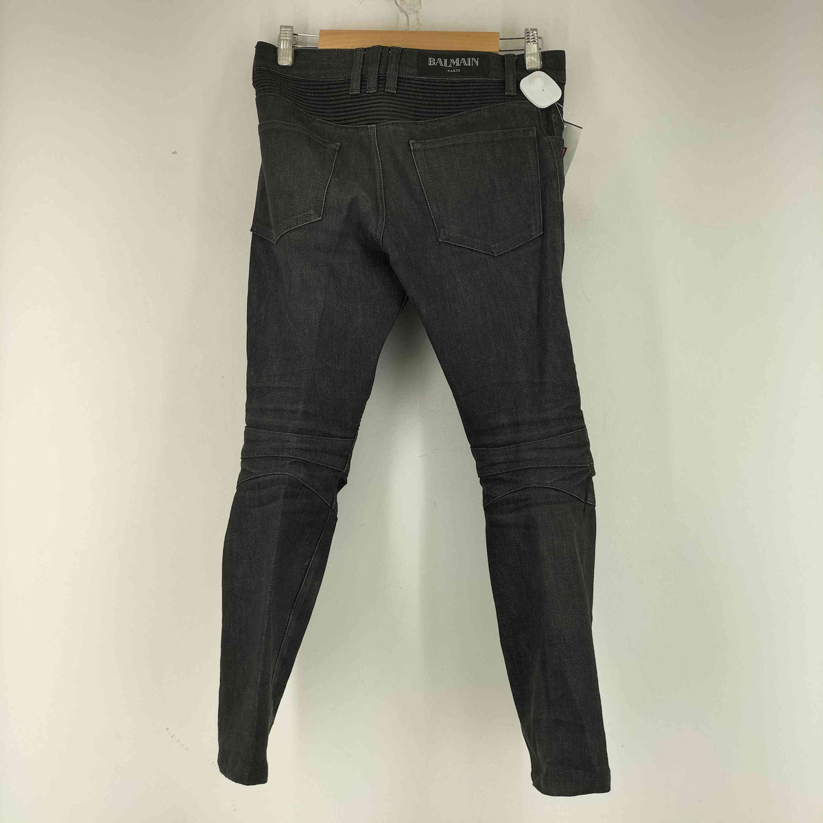 BALMAIN バイカー デニム 27 中古・古着通販】BALMAIN (バルマン) バイカーパンツ ブラック サイズ