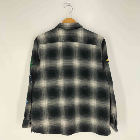 ベンデイビス BEN DAVIS STICHED PLAID SHIRT 刺繍 チェック オープンカラーシャツ メンズ import:M