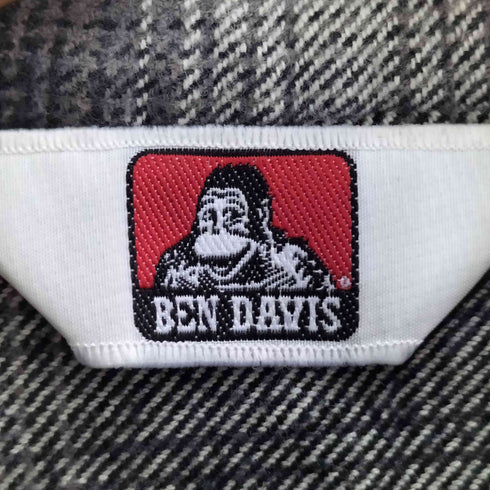 ベンデイビス BEN DAVIS STICHED PLAID SHIRT 刺繍 チェック オープンカラーシャツ メンズ import:M