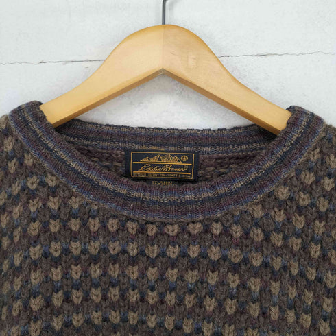 エディーバウアー Eddie Bauer 80s 黒タグ 総柄ウールニット メンズ