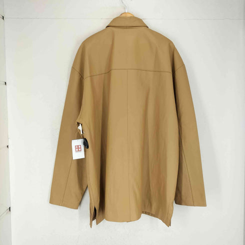 プリーツデザインリアルレザーコート メンズ 3XL