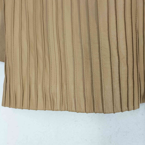 プリーツデザインリアルレザーコート メンズ 3XL