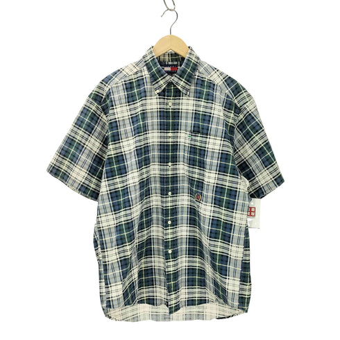 トミーヒルフィガー TOMMY HILFIGER エンブレム刺しゅう 半袖チェックシャツ メンズ JPN:M