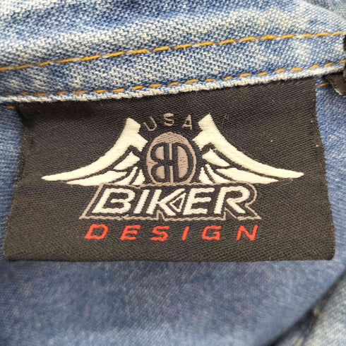 BIKER DESIGN バックプリント デニムシャツ メンズ JPN:L