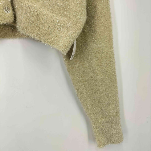 リリーブラウン Lily Brown クロップド ラメ糸 ニット カーディガン レディース ONE SIZE