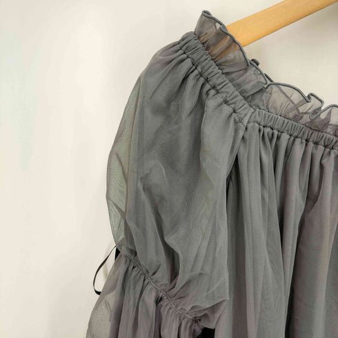 ナイスクラップ NICE CLAUP 24AW 袖リボンチュールブラウス レディース FREE