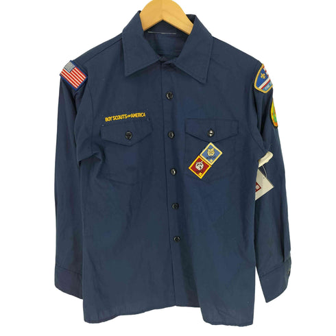 BOY SCOUTS OF AMERICA ウルフ キャット 国旗 ワッペン フラップポケット L/S シャツ メンズ